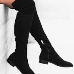 Marc Fisher Sleek Black Over-the-Knee Boots